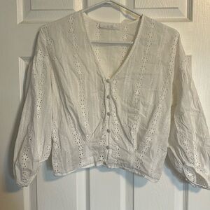 Oak + Fort eyelet blouse